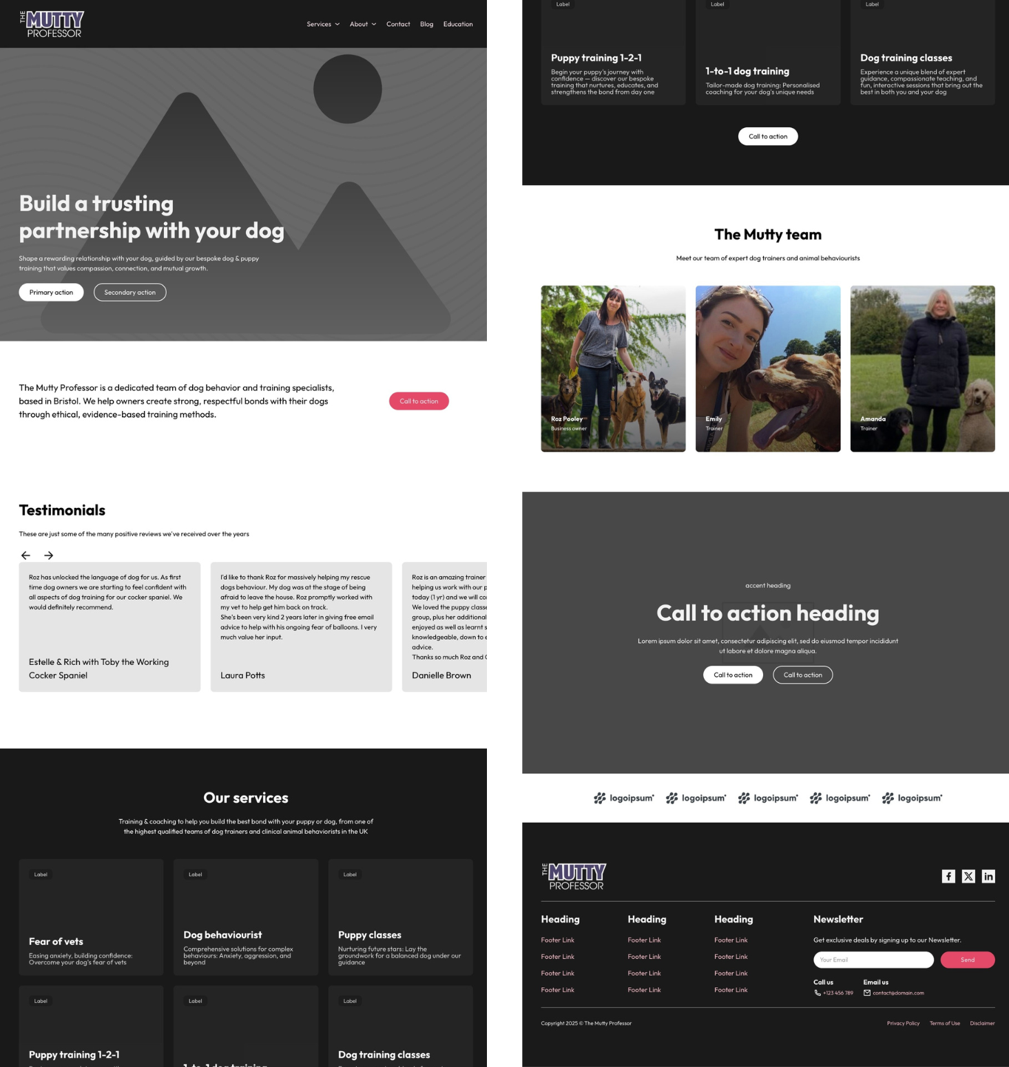 Mutty Professor Wireframe screenshots